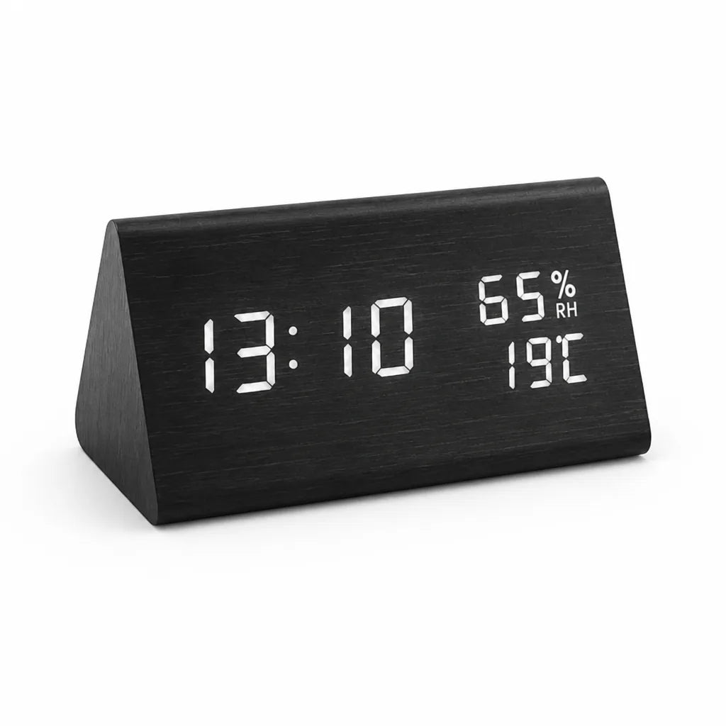 LED Alarm Clock Time Date Temp & Humidity