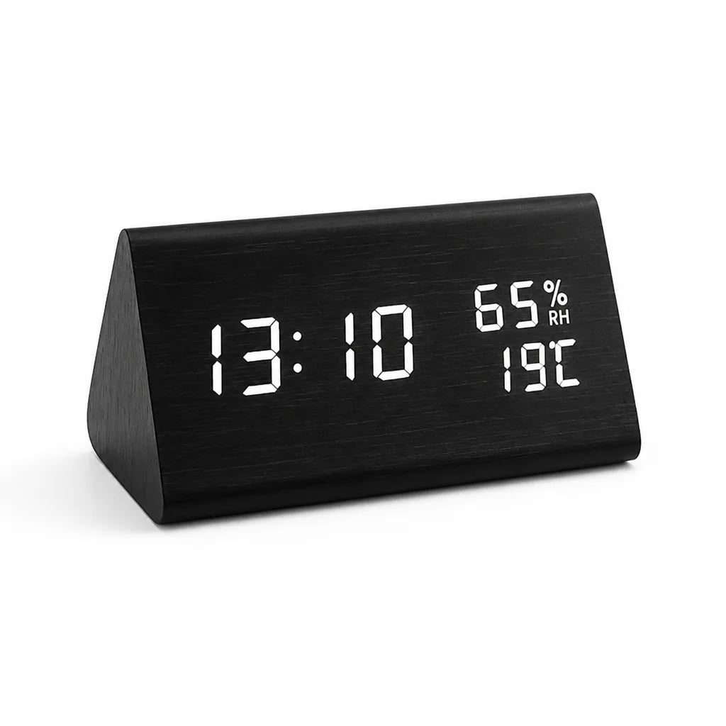 LED Alarm Clock Time Date Temp & Humidity