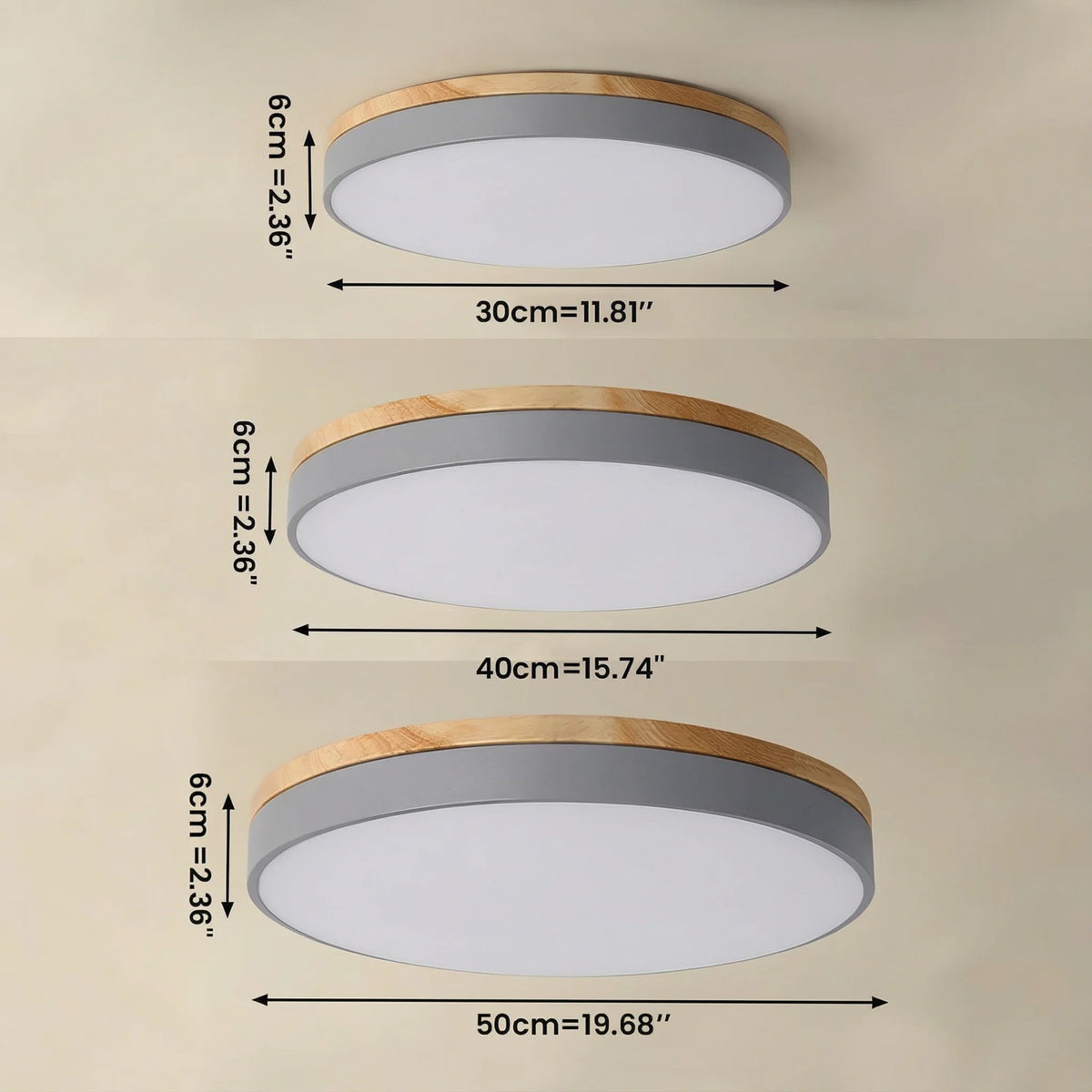 LED Ceiling Light Slim Flush-Mount Three Color Temperatures