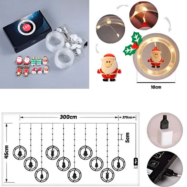 LED Christmas Lights Warm White 8 Modes Remote Control