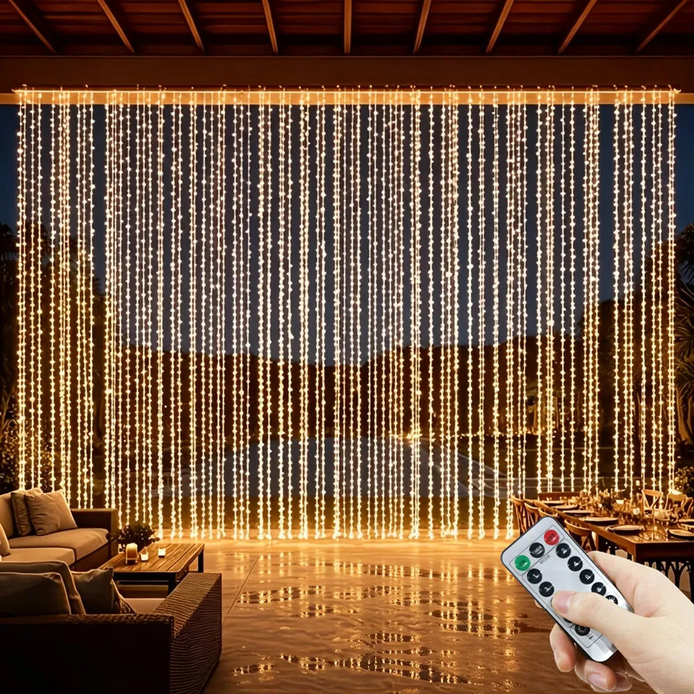 LED Curtain Lights 8 Light Modes USB Type-C Powered