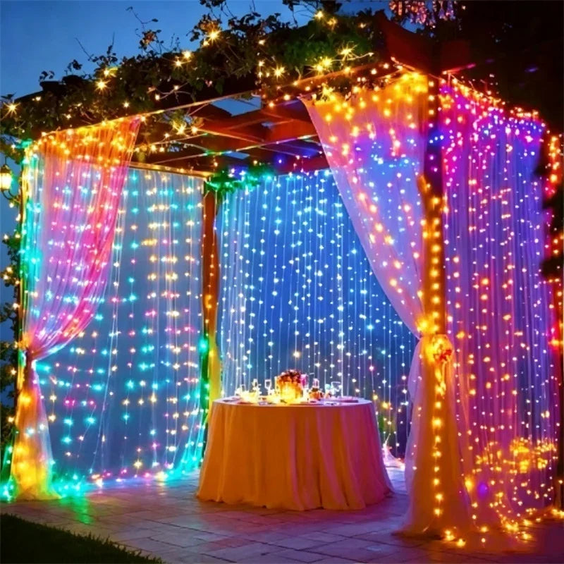 LED Curtain Lights 8 Light Modes USB Type-C Powered