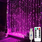 LED Curtain Lights 8 Light Modes USB Type-C Powered