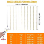 LED Curtain Lights 8 Light Modes USB Type-C Powered