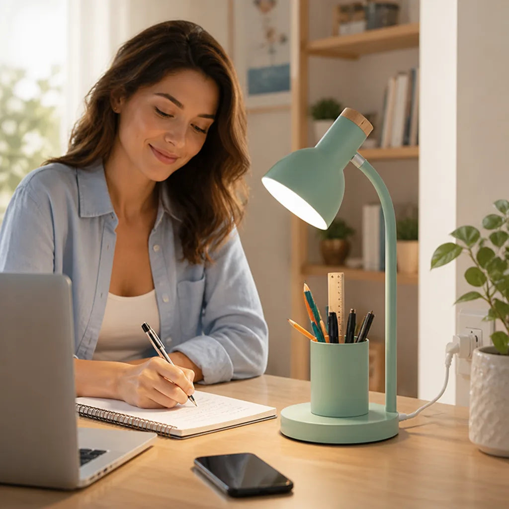 LED Desk Lamp Flexible Gooseneck & Pen Holder