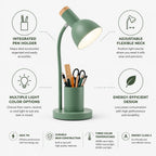 LED Desk Lamp Flexible Gooseneck & Pen Holder