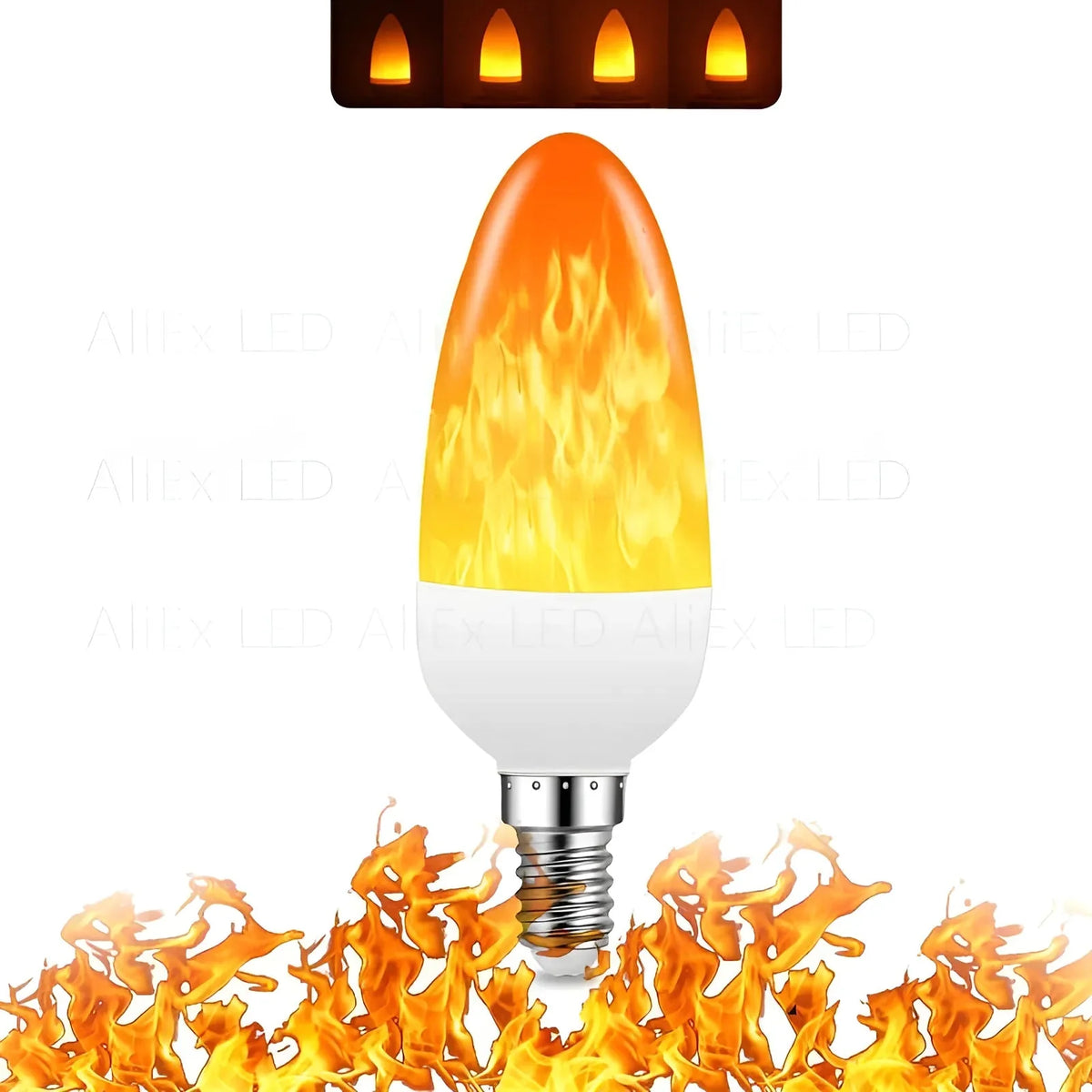 LED Flame Bulb Realistic Flicker E27 Base