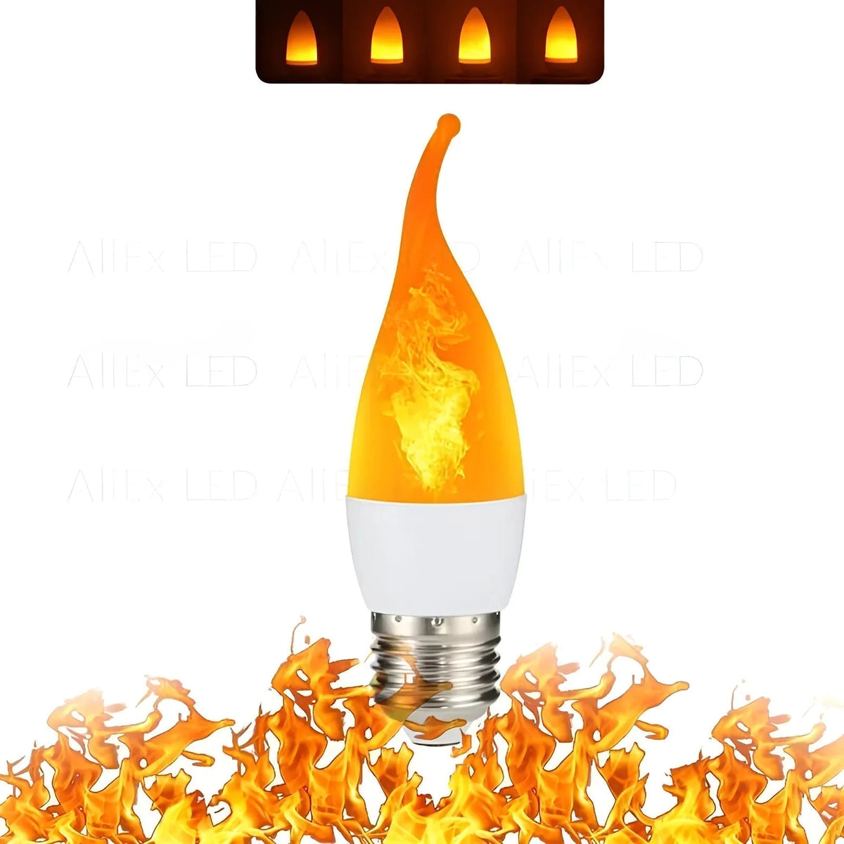 LED Flame Bulb Realistic Flicker E27 Base