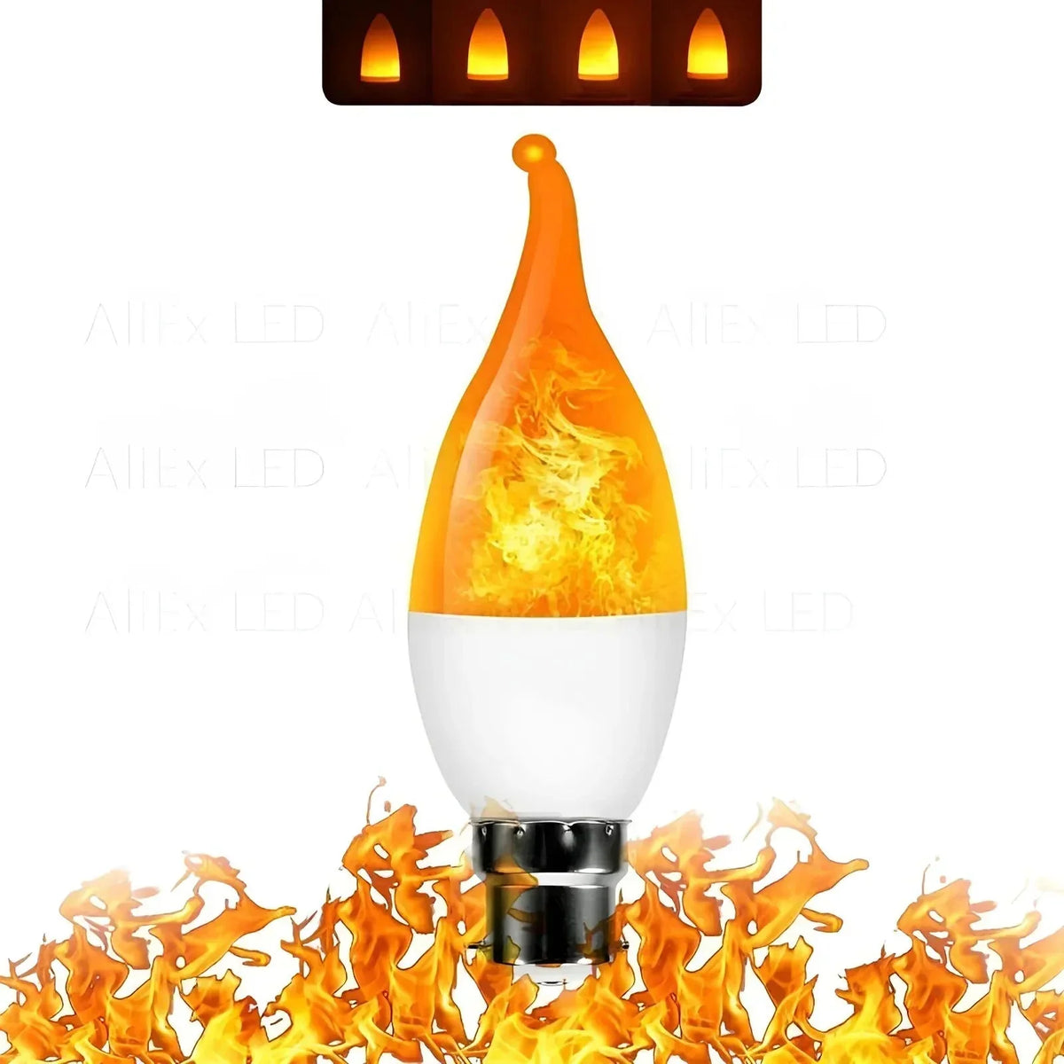 LED Flame Bulb Realistic Flicker E27 Base