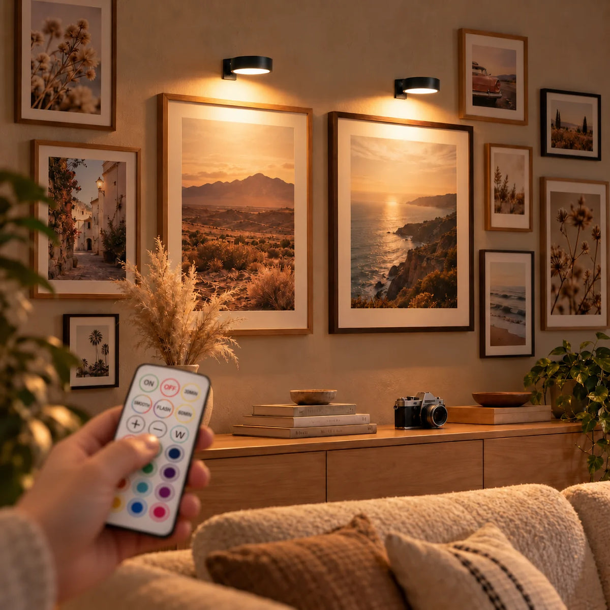 LED Picture Light Cordless Magnetic Multicolor Remote & Timer