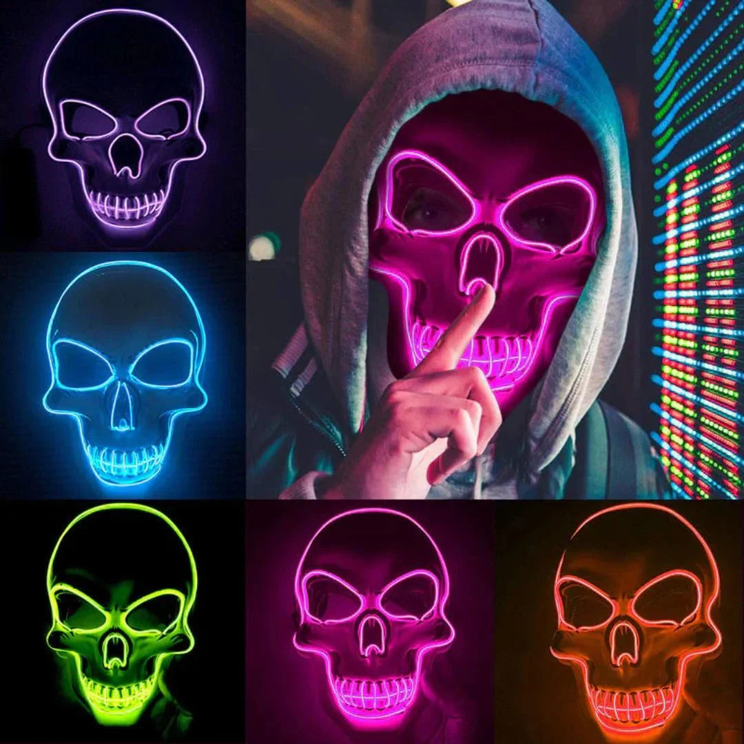LED Skeleton Mask Multicolor 4 Lighting Modes