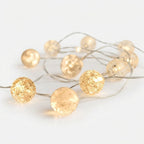 LED String Lights Warm White Crystal Balls Battery Operated