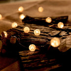 LED String Lights Warm White Crystal Balls Battery Operated
