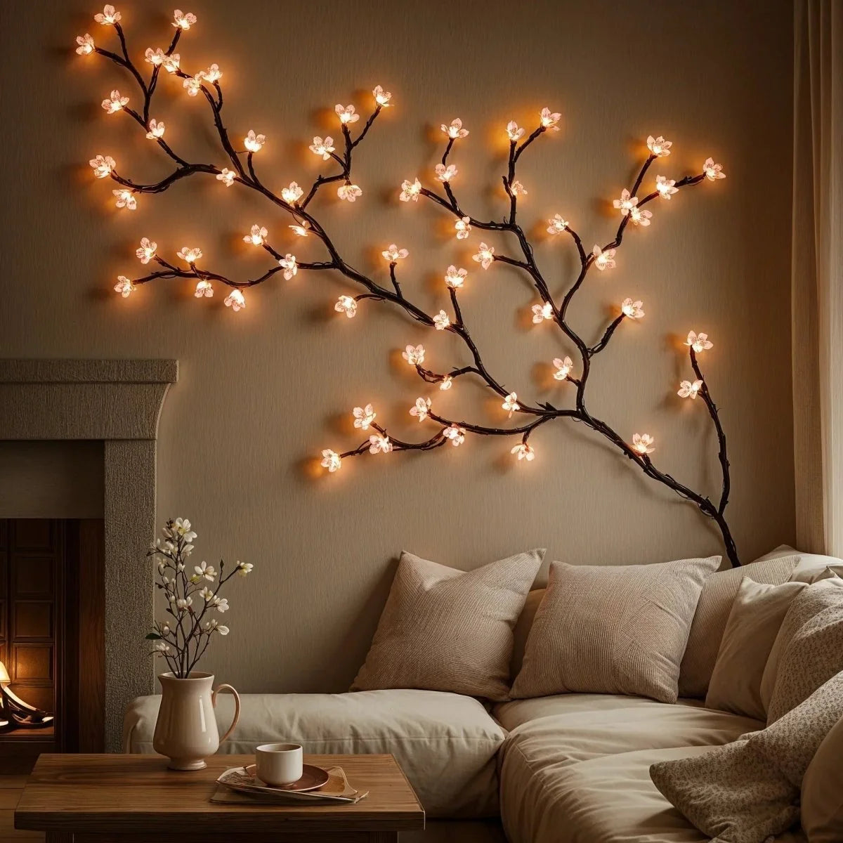 LED String Lights Warm White & Soft Pink USB-Powered