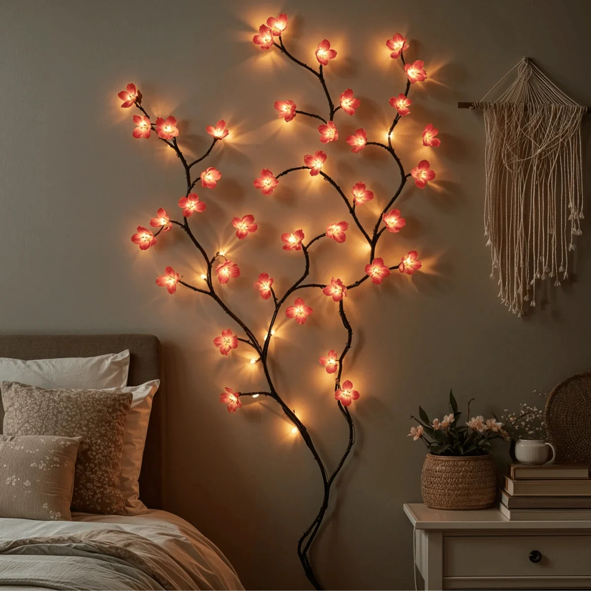 LED String Lights Warm White & Soft Pink USB-Powered