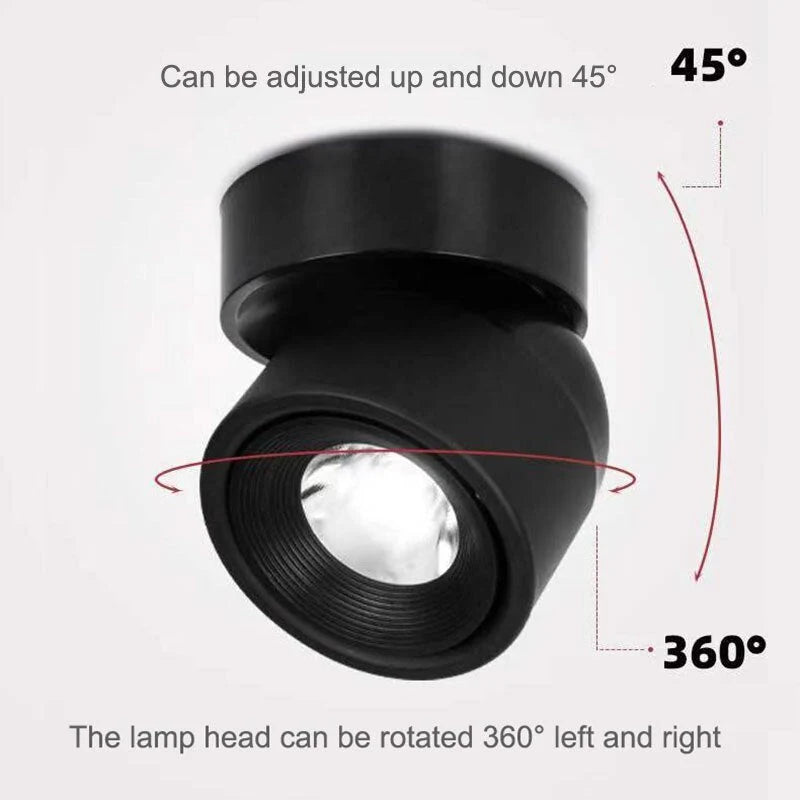 LED Track Spotlight Dimmable 340° Rotation Selectable Color Temp