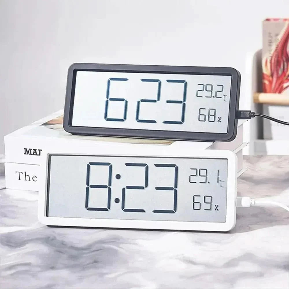 LED Wall Clock Large Digital Display Temperature & Humidity