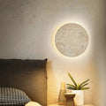 LED Wall Light Round Backlit Travertine Stone