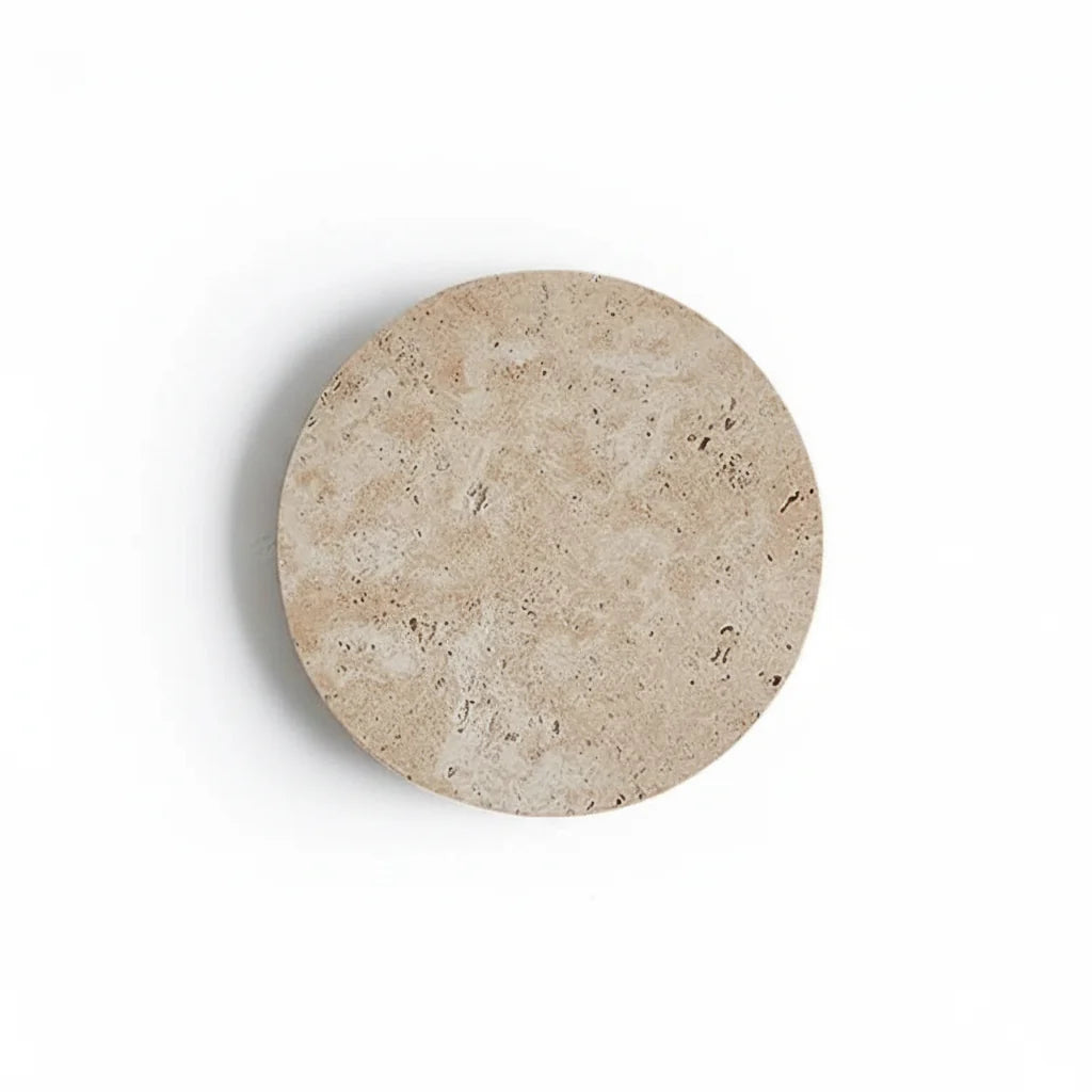 LED Wall Light Round Backlit Travertine Stone