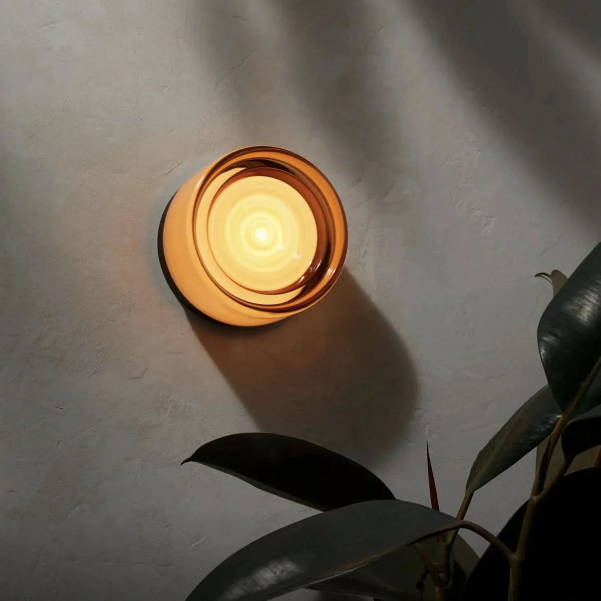 LED Wall Sconce Dimmable Cast Glass Shade Ambient Lighting