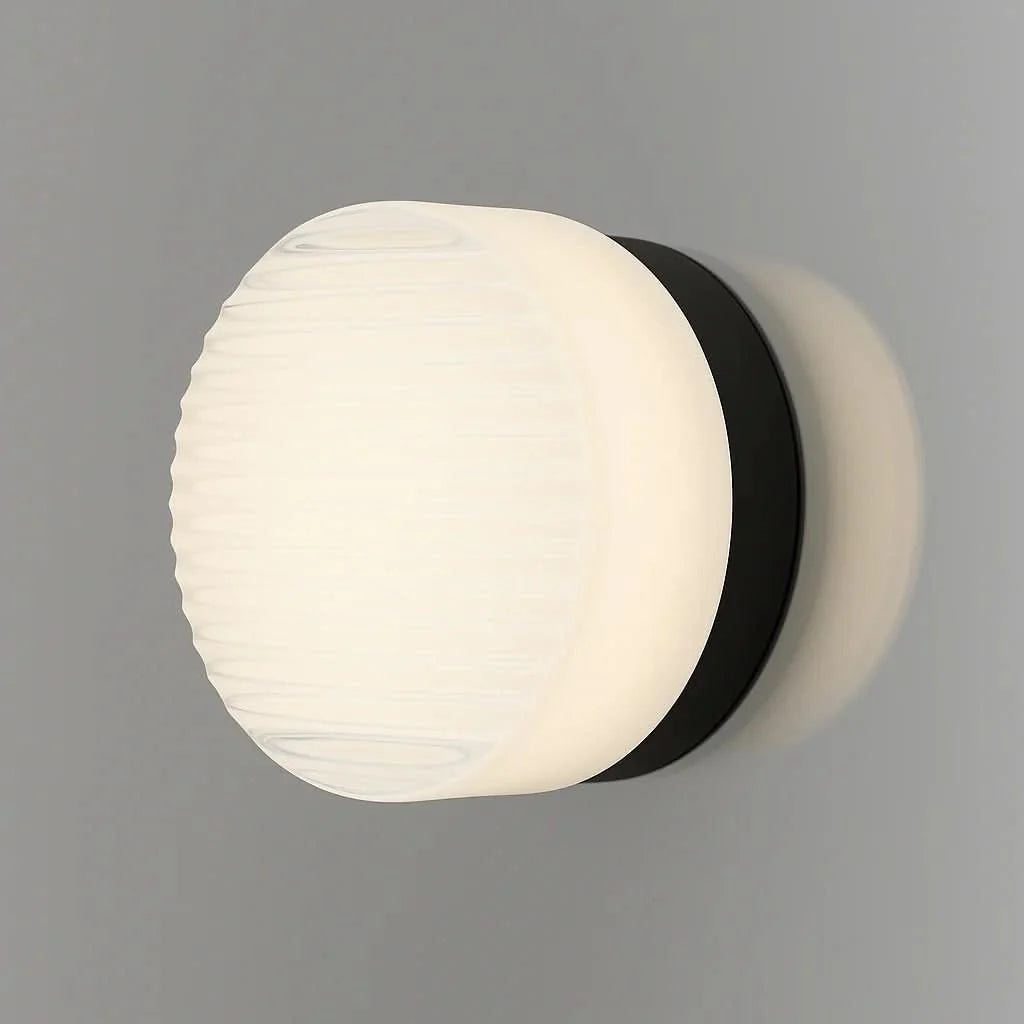 LED Wall Sconce Dimmable Cast Glass Shade Ambient Lighting