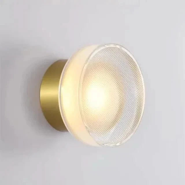 LED Wall Sconce Dimmable Cast Glass Shade Ambient Lighting
