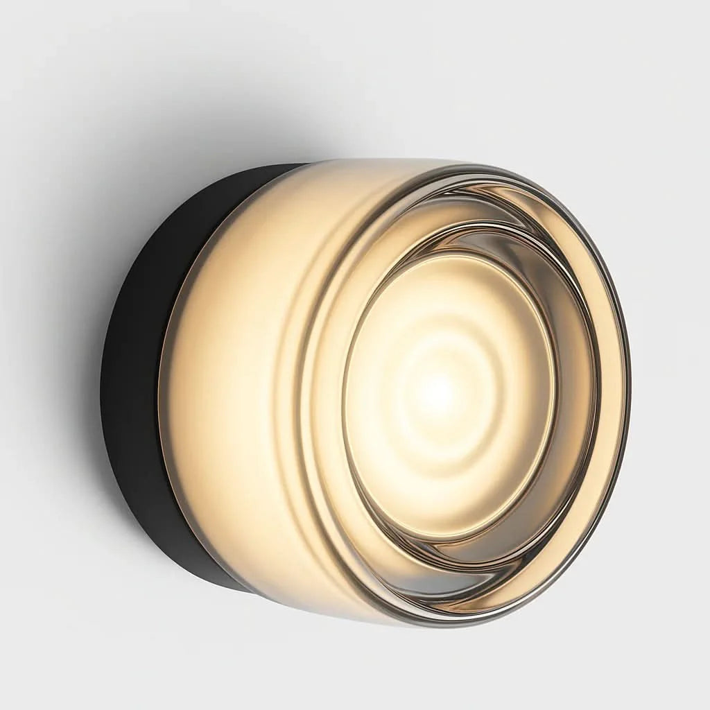 LED Wall Sconce Dimmable Cast Glass Shade Ambient Lighting