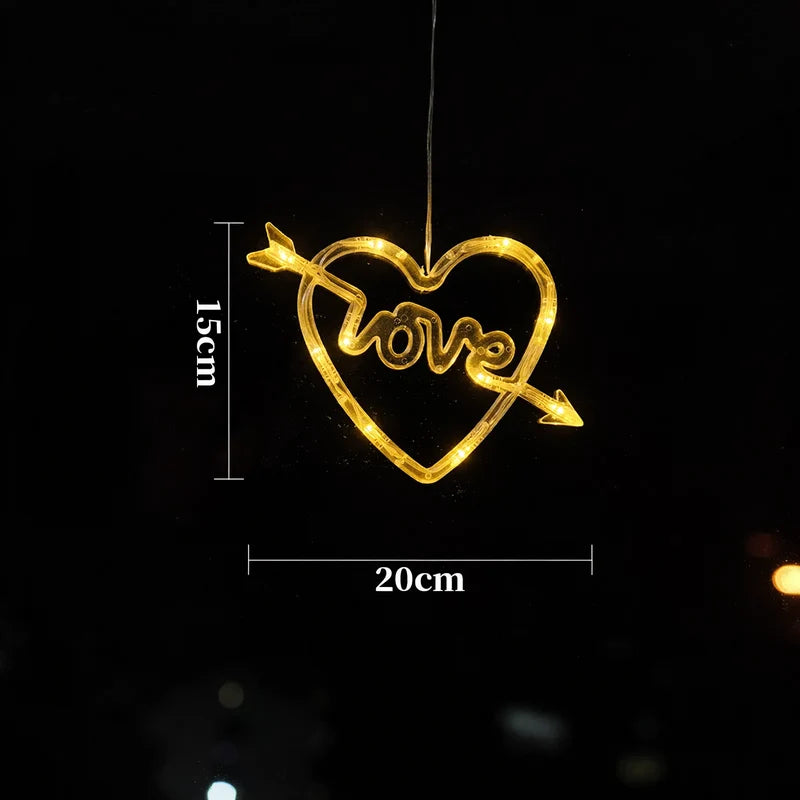 LED Window Light Battery-Powered Suction Cup Mount Festive Designs