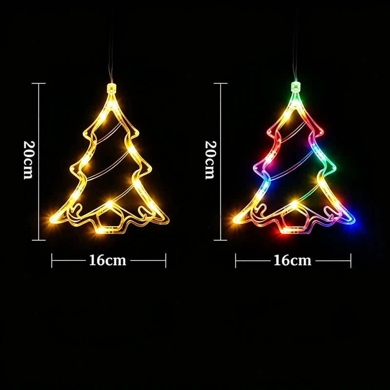 LED Window Light Battery-Powered Suction Cup Mount Festive Designs