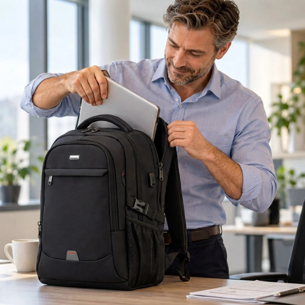 Laptop Backpack Water-Repellent Padded 15.6 Inch USB Port