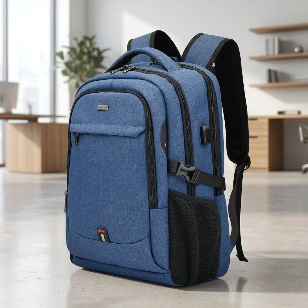 Laptop Backpack Water-Repellent Padded 15.6 Inch USB Port