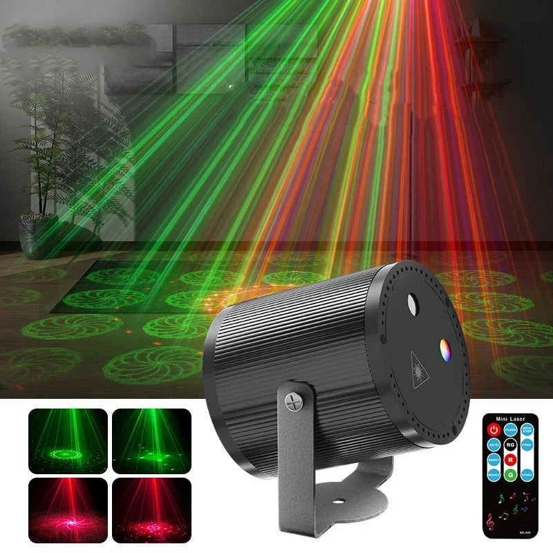 Laser Party Light Music-Sync & Remote USB-Powered 7 Modes