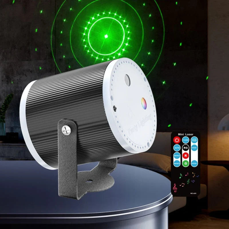 Laser Party Light Music-Sync & Remote USB-Powered 7 Modes