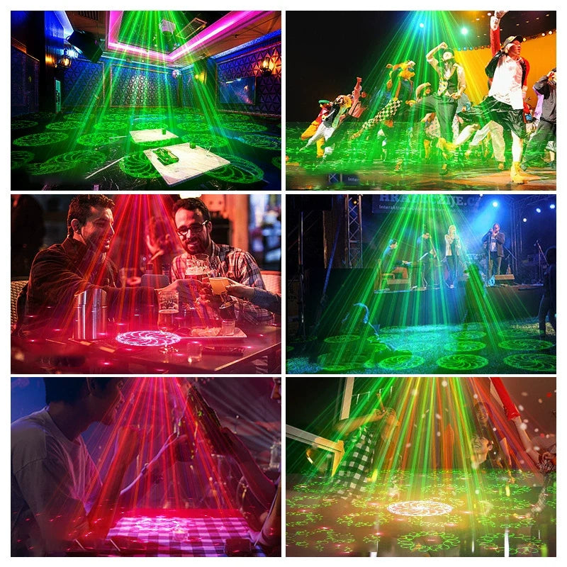 Laser Party Light Music-Sync & Remote USB-Powered 7 Modes