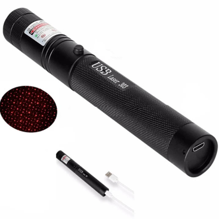 Laser Pointer Adjustable Focus USB-Rechargeable Long-Range