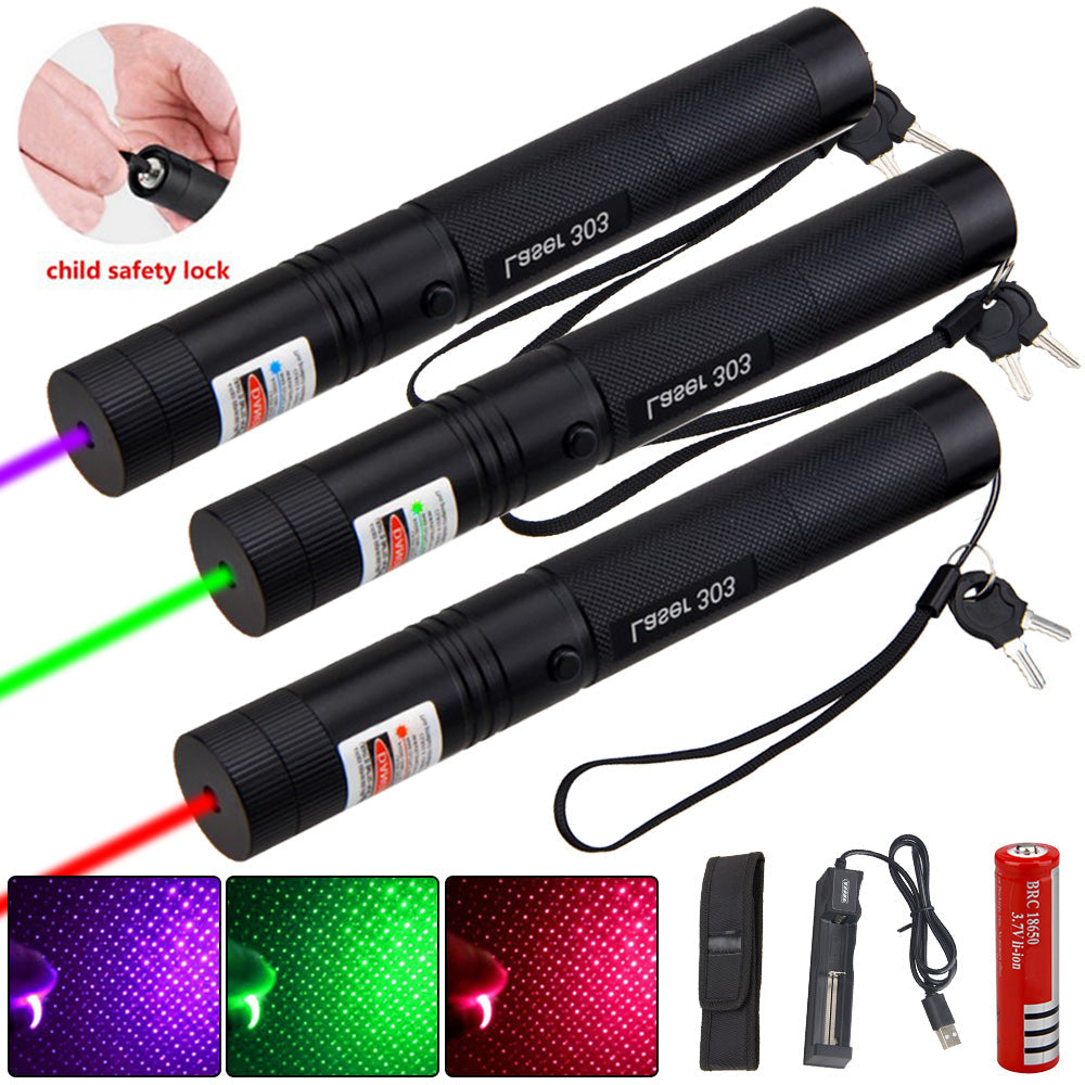 Laser Pointer Long Range Adjustable Focus USB Rechargeable