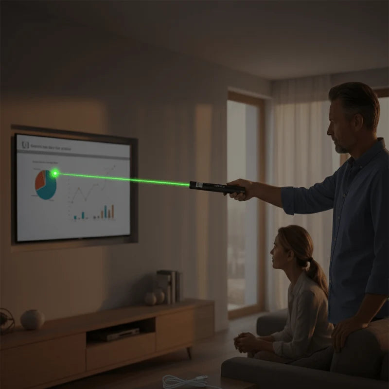 Laser Presentation Pointer Adjustable Focus USB Rechargeable