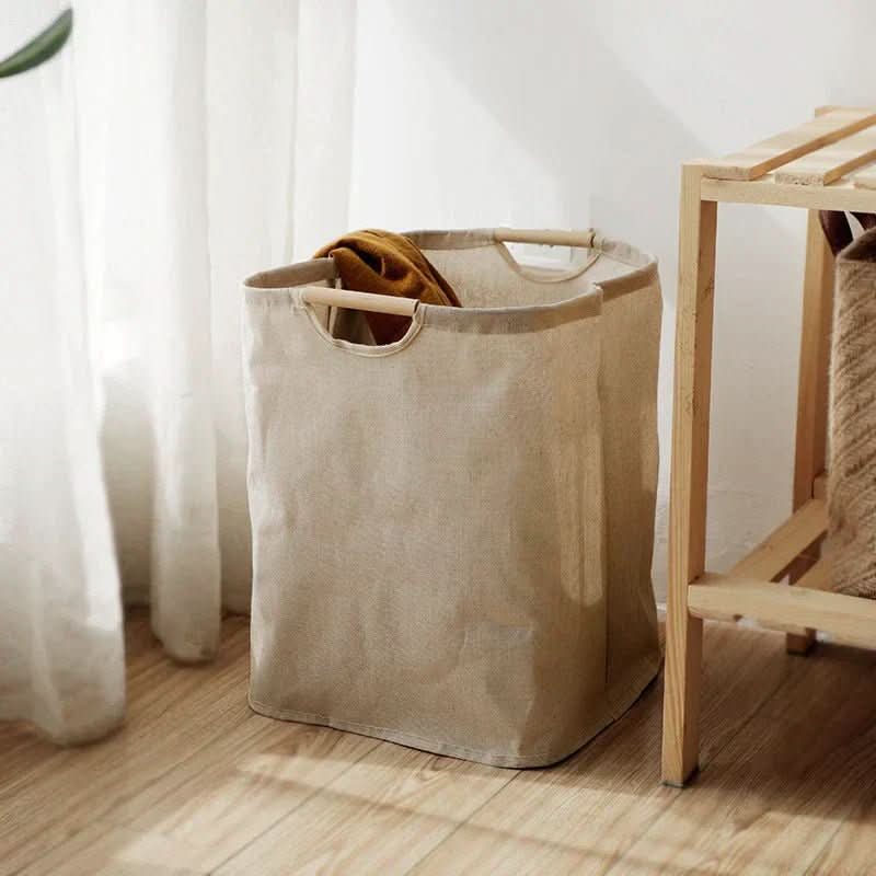 Laundry Basket Cotton & Linen Foldable With Handles