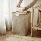 Laundry Basket Cotton & Linen Foldable With Handles
