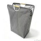 Laundry Basket Foldable Cotton-Linen Wooden Handles