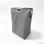 Laundry Basket Foldable Cotton-Linen Wooden Handles