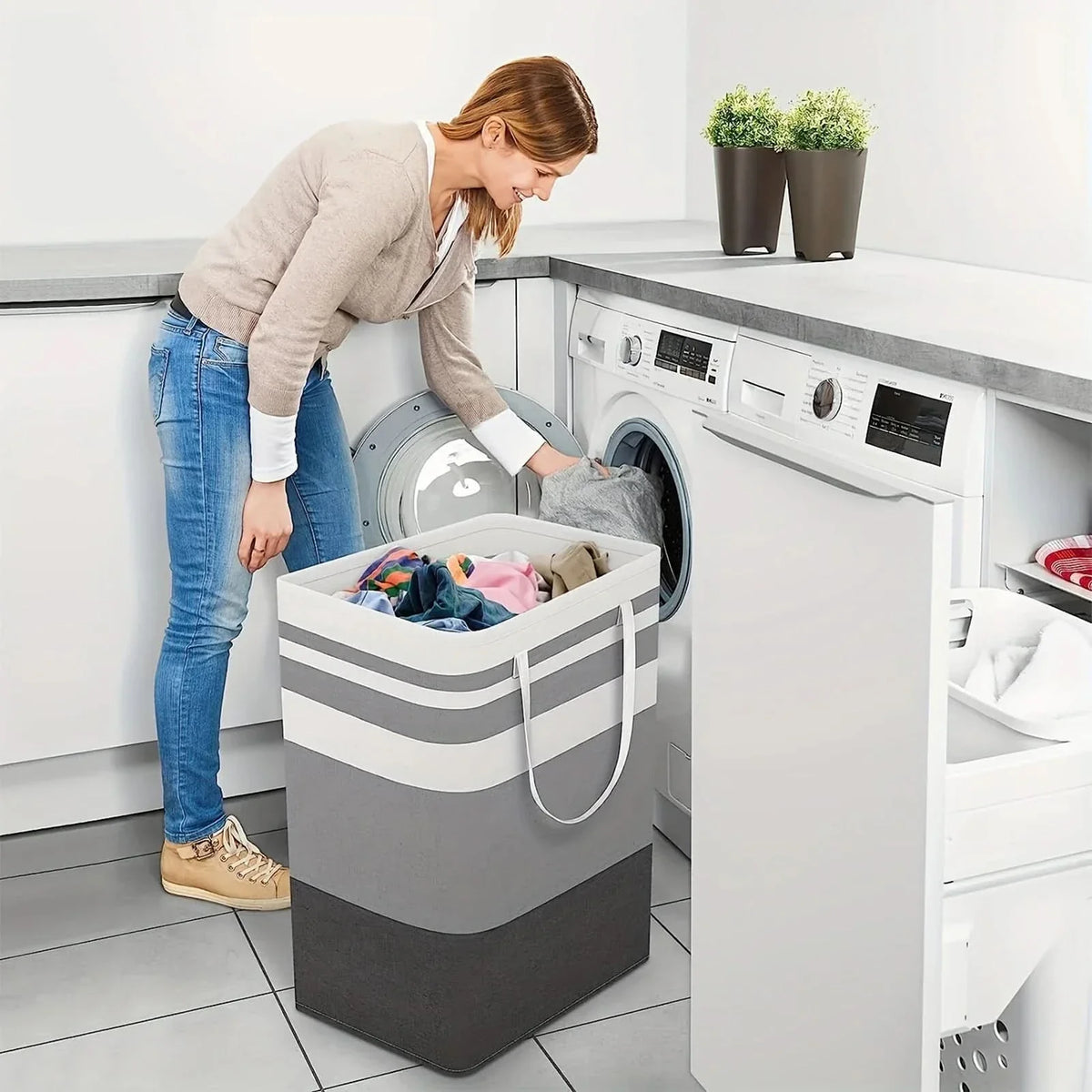 Laundry Basket Foldable Large Capacity Comfortable Handles