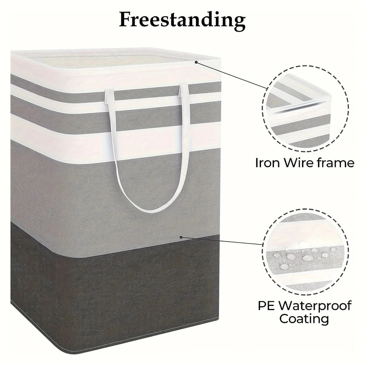 Laundry Basket Foldable Large Capacity Comfortable Handles