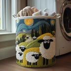 Laundry Basket Hand-Quilted Appliqué Reinforced Handles 15.9-Gallon Capacity