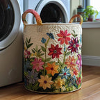 Laundry Basket Hand-Quilted Appliqué Reinforced Handles 15.9-Gallon Capacity