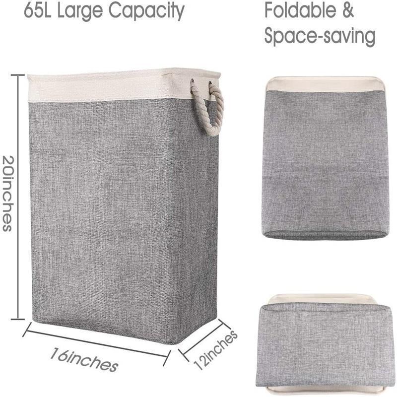 Laundry Hamper Foldable Water-Resistant Space-Saving Fabric】【。