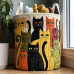 Laundry Hamper Quilted Foldable Self-Standing With Handles
