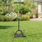 Lawn Aerator 15 Sharp Tines Self-Cleaning Adjustable Handle