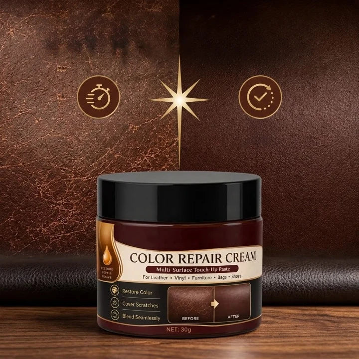 Leather & Vinyl Repair Cream Brown Color Restore Scratch Concealer