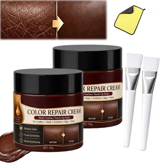 Leather & Vinyl Repair Cream Brown Color Restore Scratch Concealer